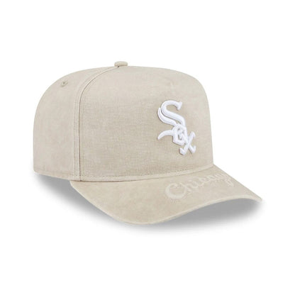 Pictured is this MLB Chicago White Sox 9FIFTY A-Frame Snapback cap in light beige. 6