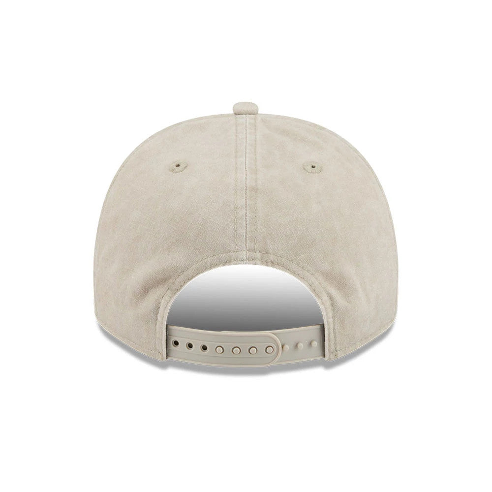 Pictured is this MLB Boston Red Sox 9FIFTY A-Frame Snapback cap in light beige. 7