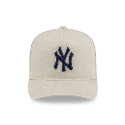 Pictured is this MLB New York Yankees 9FIFTY A-Frame Snapback cap in light beige. 3