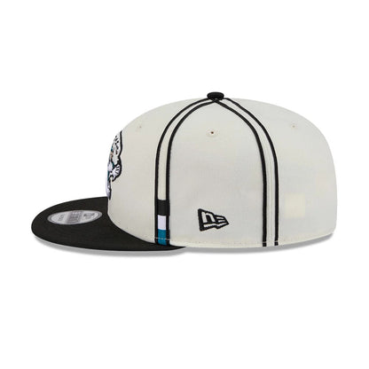Pictured is this NFL Rivalry 2026 Jacksonville Jaguars 9FIFTY Snapback cap in white and black. 5