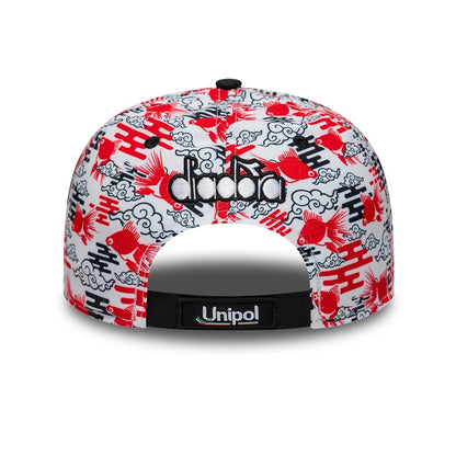 Pictured is this Ducati Motor Replica Marc Márquez Japan Race Special All Over Print 9FIFTY Low Profile Adjustable cap. 5