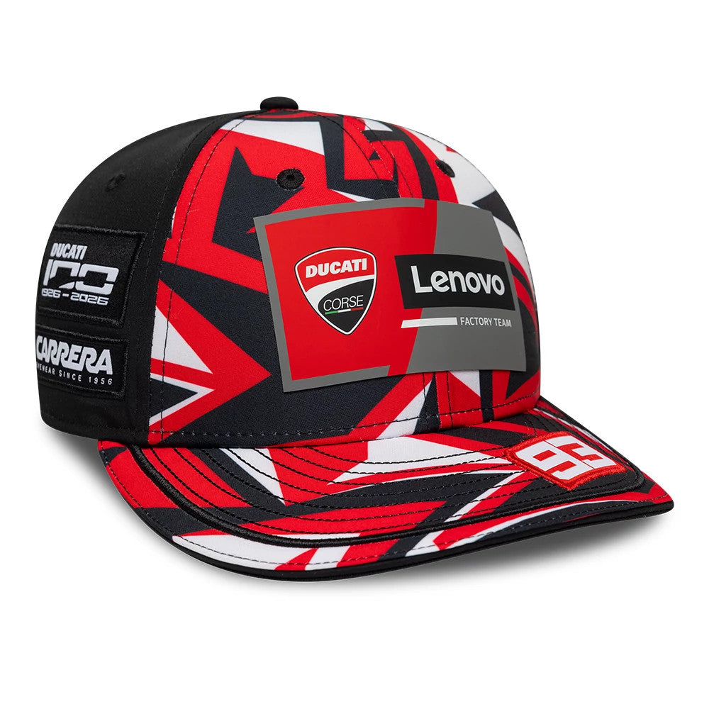 Pictured is this Ducati Motor Replica Marc Márquez Misano Race Special Black 9FIFTY Low Profile Adjustable cap. 1
