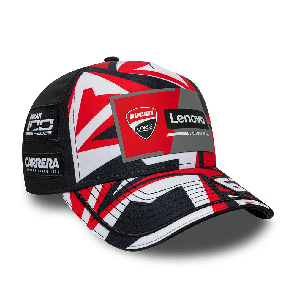 Pictured is this Ducati Motor Replica Francesco Bagnaia Misano Race Special Black 9FORTY E-Frame Adjustable cap. 4