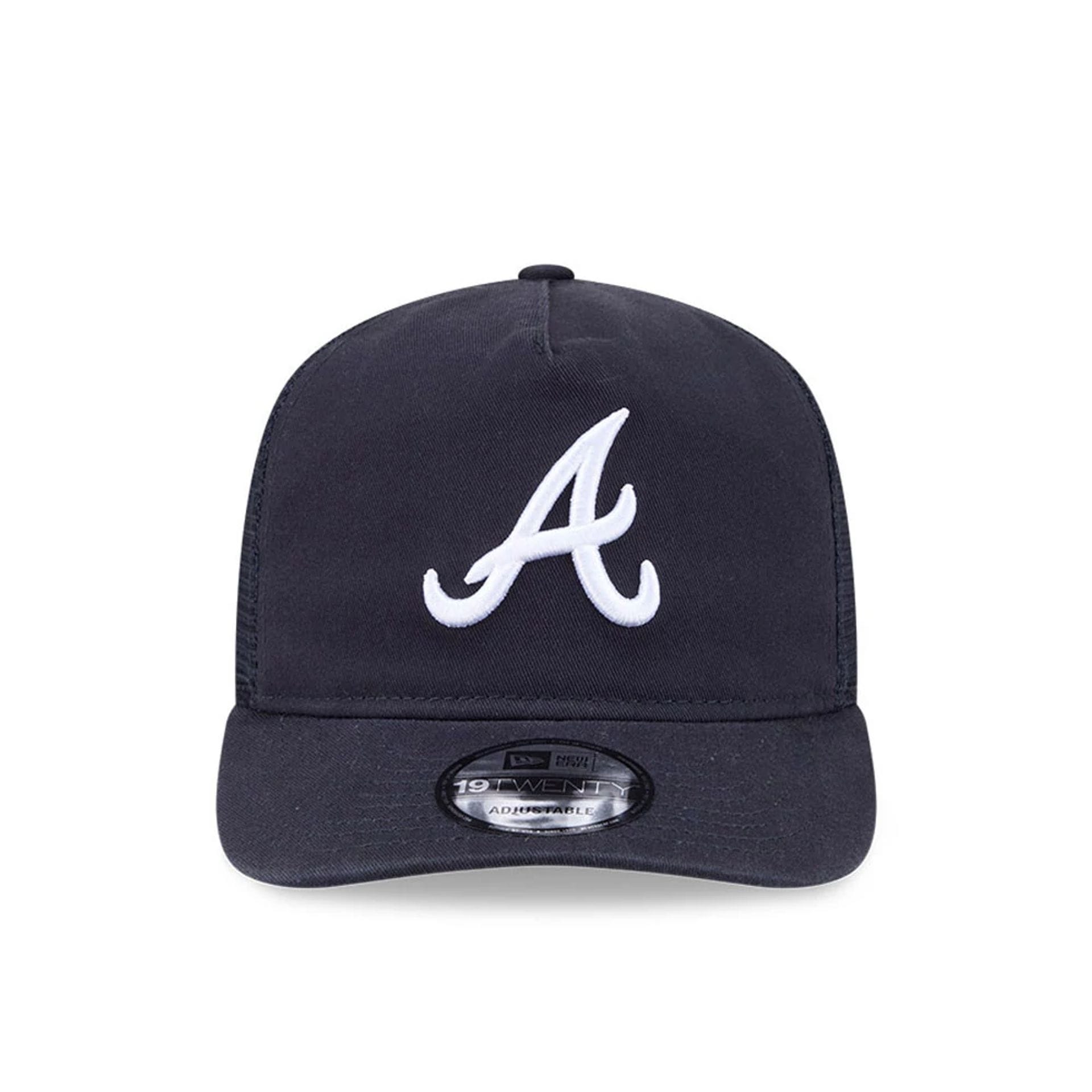 Pictured is this MLB Evergreen Atlanta Braves 19TWENTY cap in navy. 3