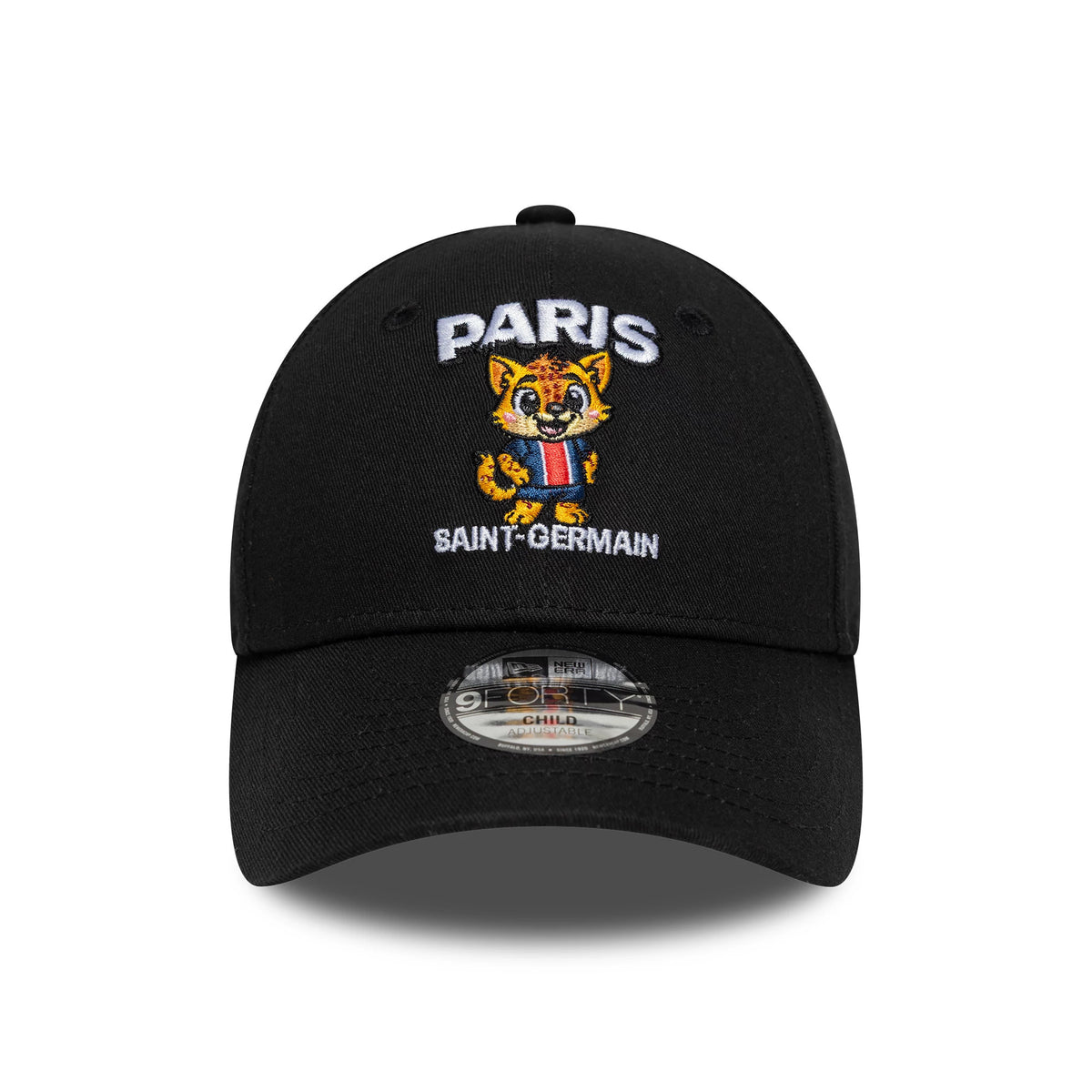 Pictured is this Kids Core Paris Saint-Germain 9FORTY cap in black. 2