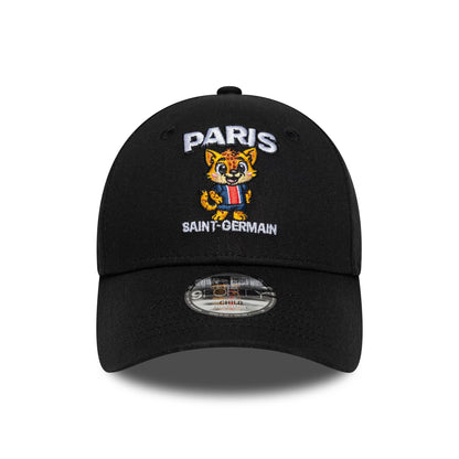 Pictured is this Kids Core Paris Saint-Germain 9FORTY cap in black. 2