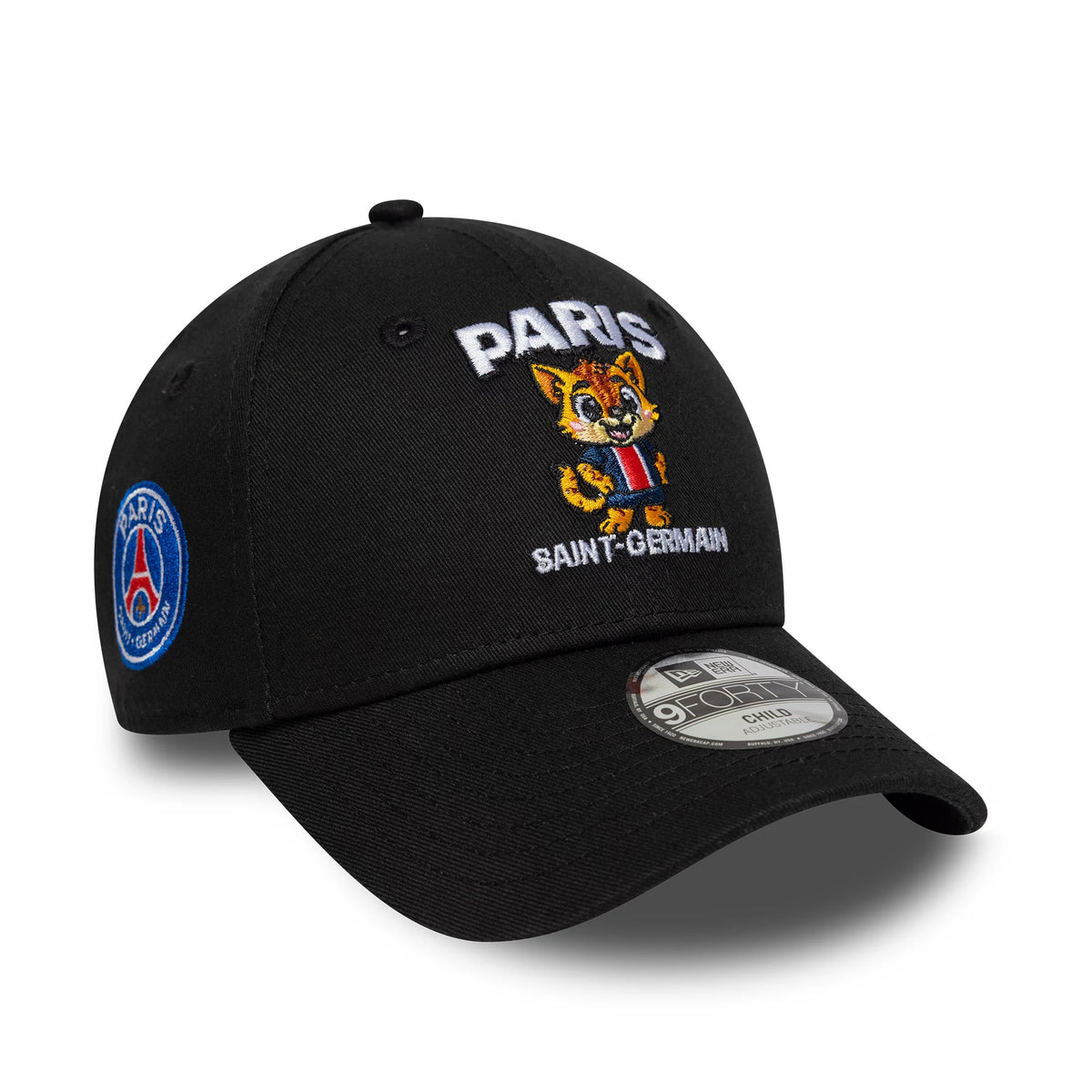 Pictured is this Kids Core Paris Saint-Germain 9FORTY cap in black. 1