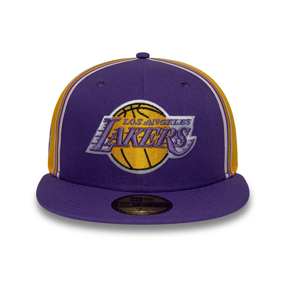 Pictured is this NBA Hardwood Classic Players LA Lakers 59FIFTY Fitted cap in purple. 3