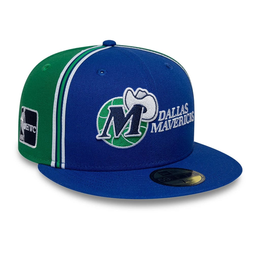 Pictured is this NBA Hardwood Classic Players Dallas Mavericks 59FIFTY Fitted cap in blue. 1