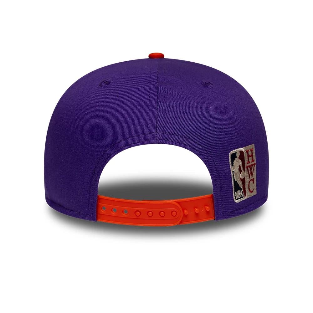 Pictured is this NBA Hardwood Classic Phoenix Suns 9FIFTY Snapback cap in purple. 2