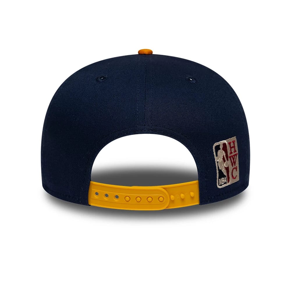 Pictured is this NBA Hardwood Classic Golden State Warriors 9FIFTY Snapback cap in dark blue. 4