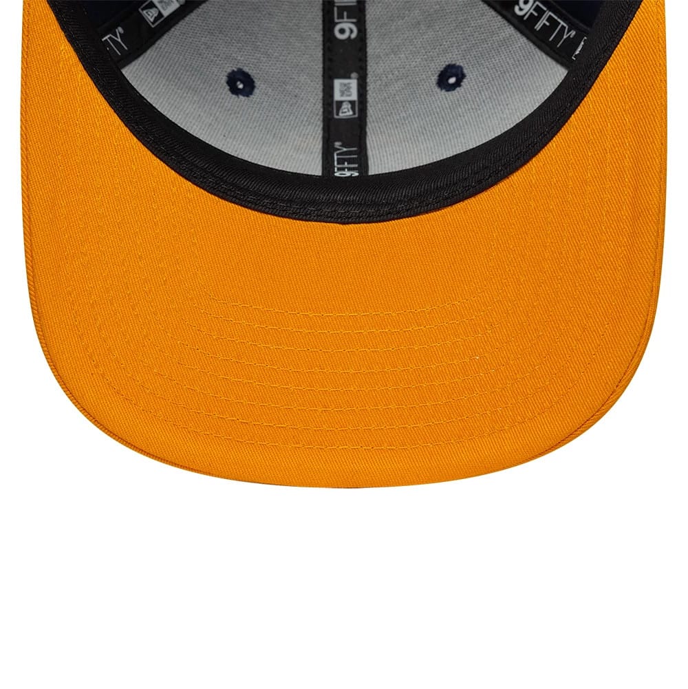 Pictured is this NBA Hardwood Classic Golden State Warriors 9FIFTY Snapback cap in dark blue. 5