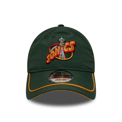 Pictured is this NBA Hardwood Classic Nylon Seattle Supersonics 9TWENTY cap in dark green. 3
