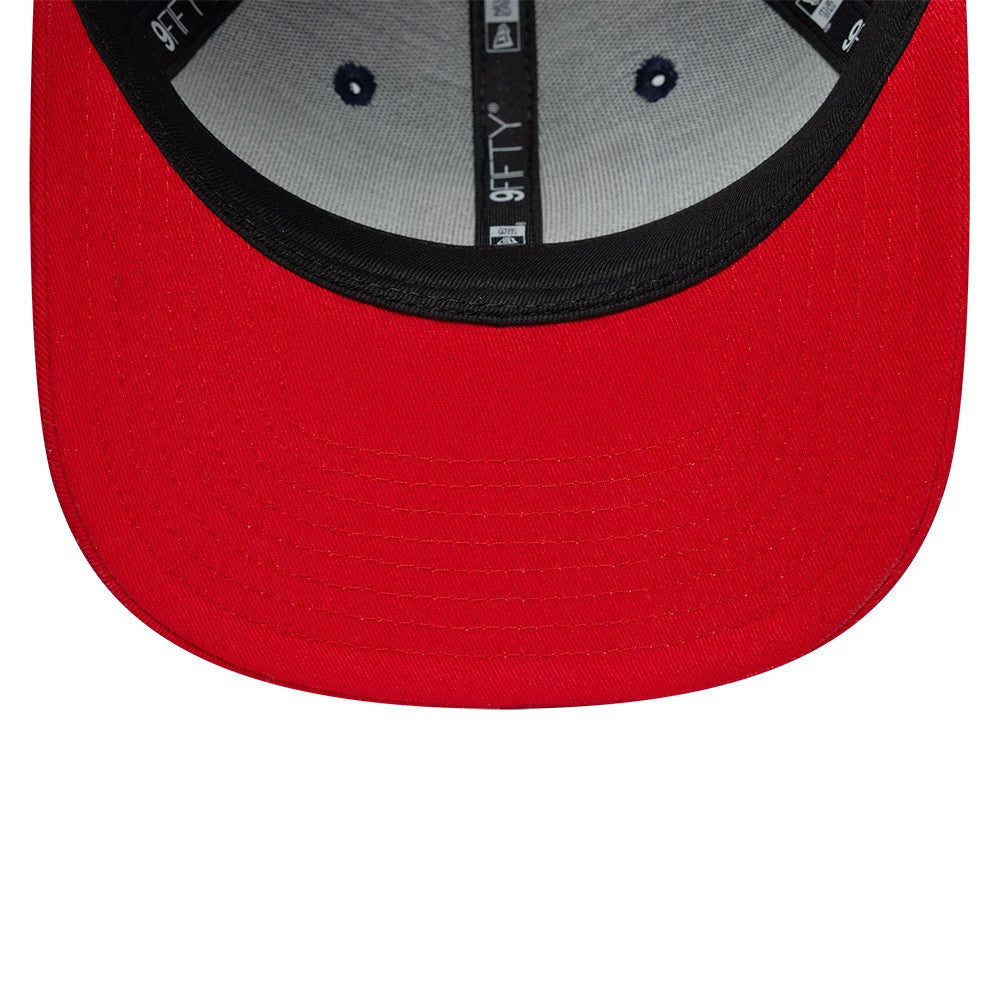 Pictured is this NBA Hardwood Classic New Jersey Nets 9FIFTY Snapback cap in dark blue. 5