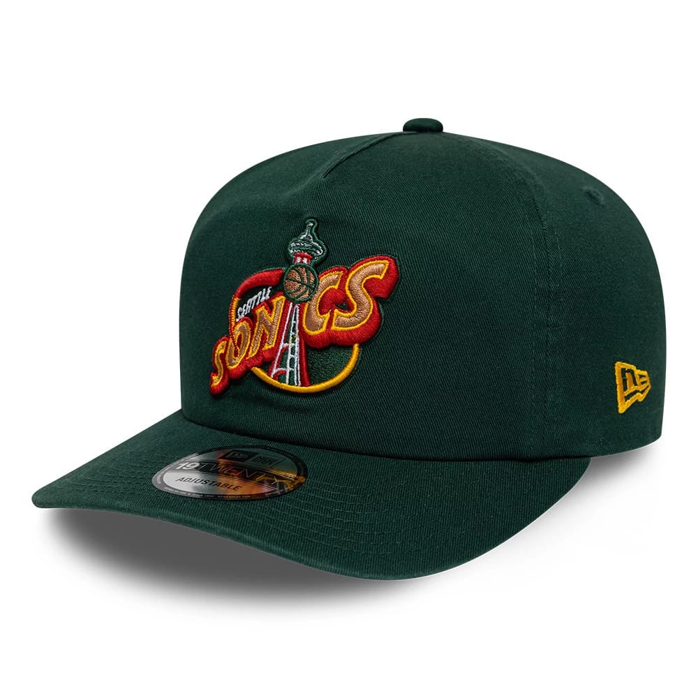 Pictured is this NBA Hardwood Classic Seattle Supersonics 19TWENTY cap in dark green. 3