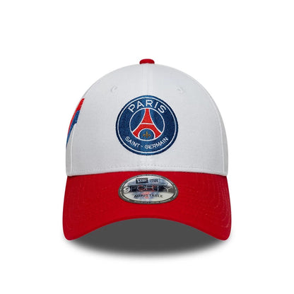 Pictured is this Paris Saint Germain 86 9FORTY cap in white & red. 3