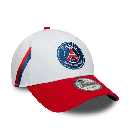 Pictured is this Paris Saint Germain 86 9FORTY cap in white. 1