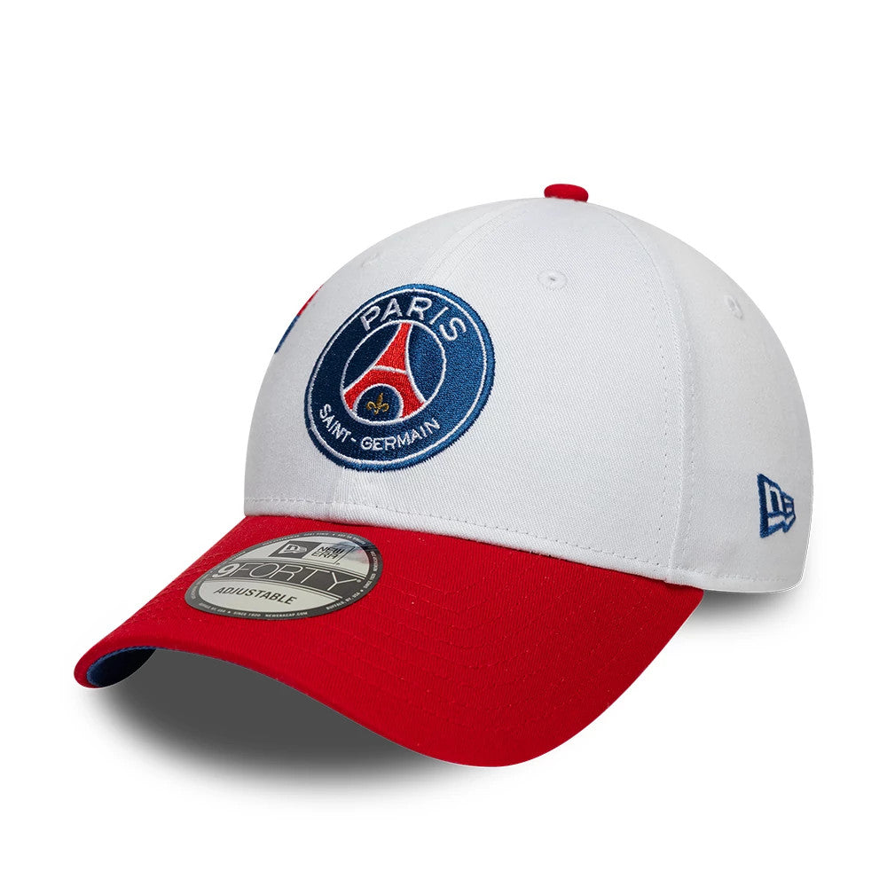 Pictured is this Paris Saint-Germain 86 9FORTY cap in white & red. 4