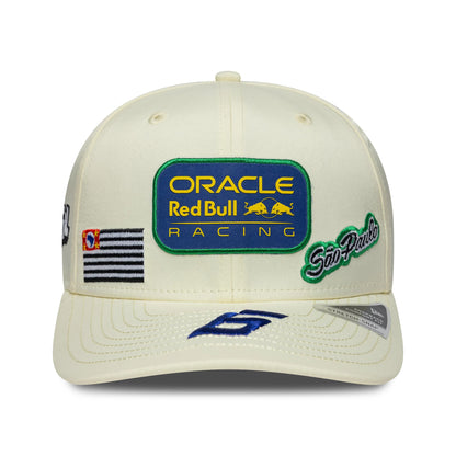 Pictured is this Red Bull Racing Brazil Race Special 9SEVENTY Stretch Snap cap in cream. 2