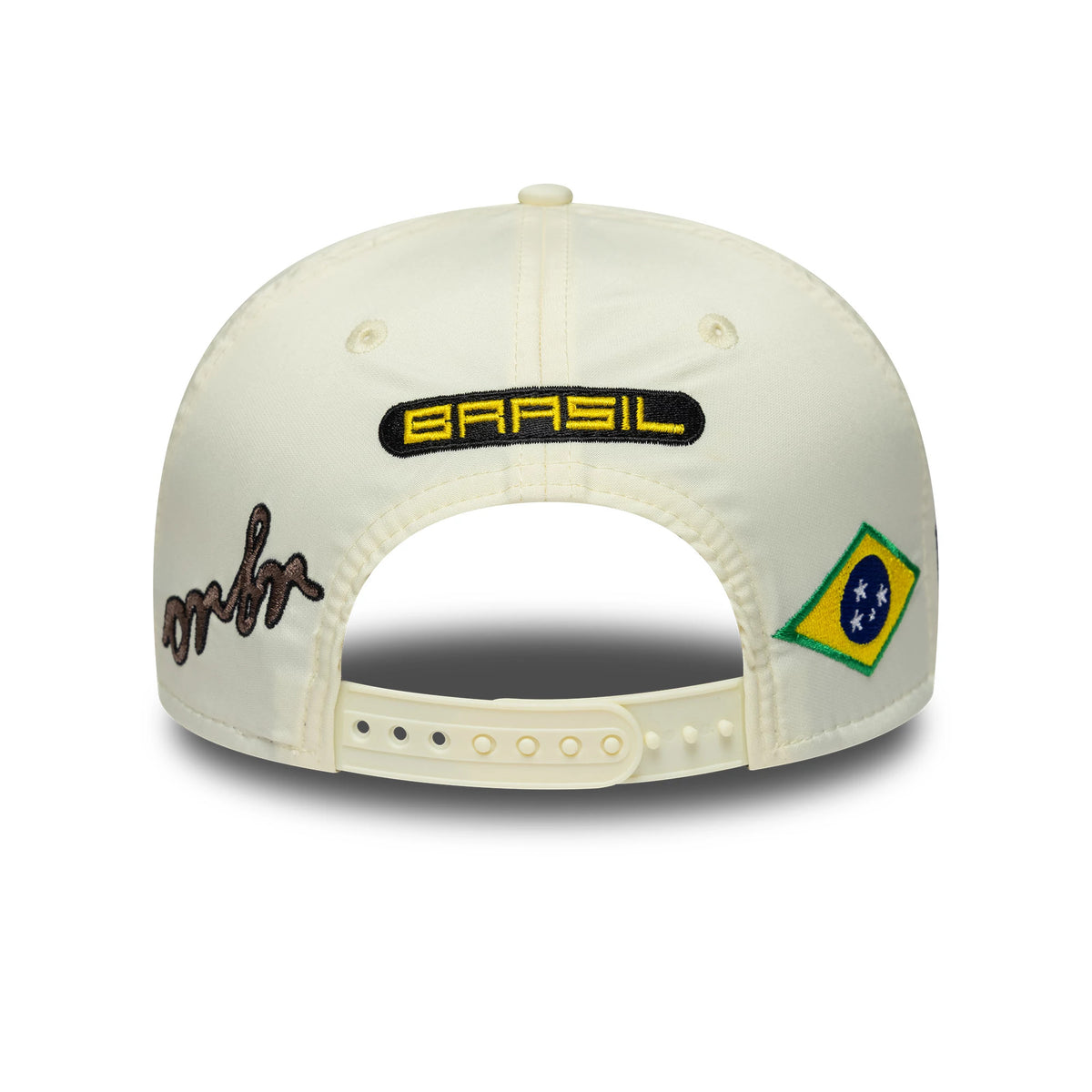 Pictured is this Red Bull Racing Brazil Race Special 9SEVENTY Stretch Snap cap in cream. 4