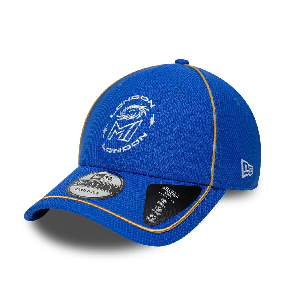 Pictured is this The Hundred 2026 MI London 9FORTY Adjustable cap in bright blue. 1