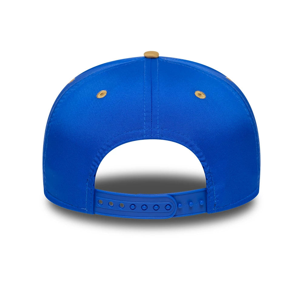 Pictured is this The Hundred 2026 MI London 9SEVENTY Stretch Snap Adjustable cap in bright blue. 6