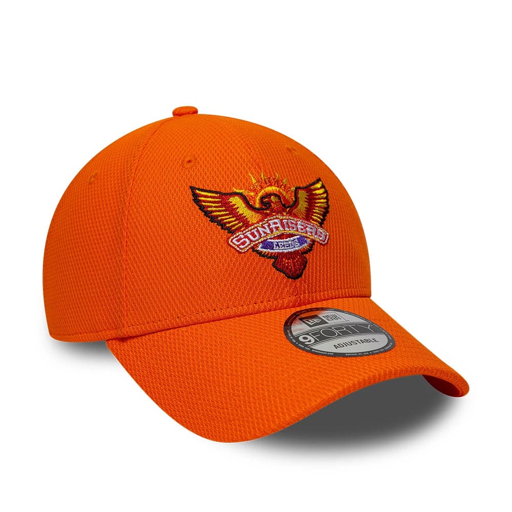 Pictured is this The Hundred 2026 Sunrisers Leeds 9FORTY Adjustable cap in orange. 3