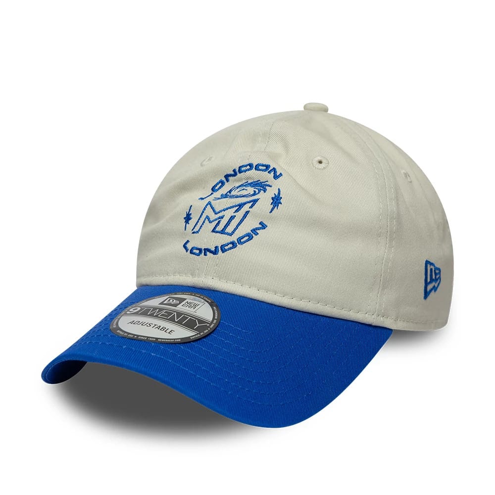 Pictured is this The Hundred 2026 MI London 9TWENTY Adjustable cap in light beige. 1