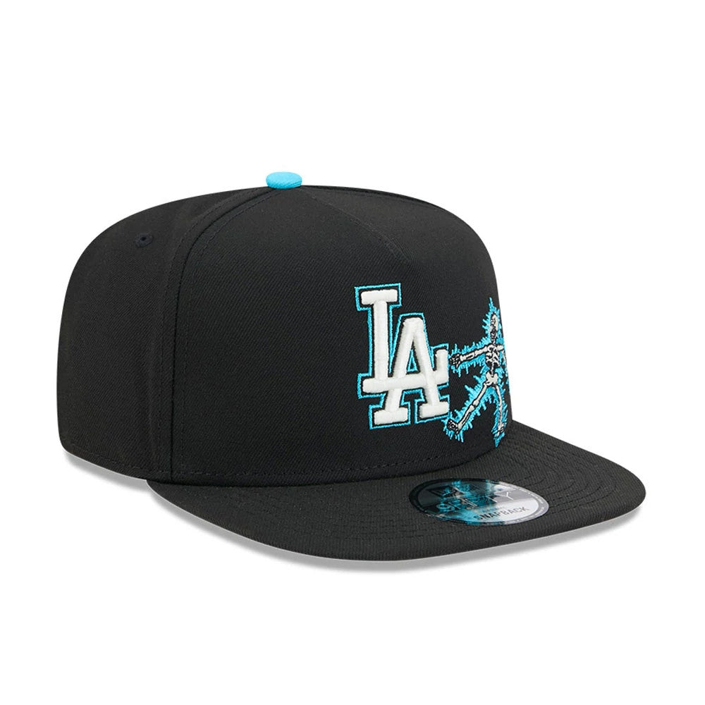 Pictured is this MLB Electrocute LA Dodgers 9FIFTY A-Frame Snapback cap in black. 4