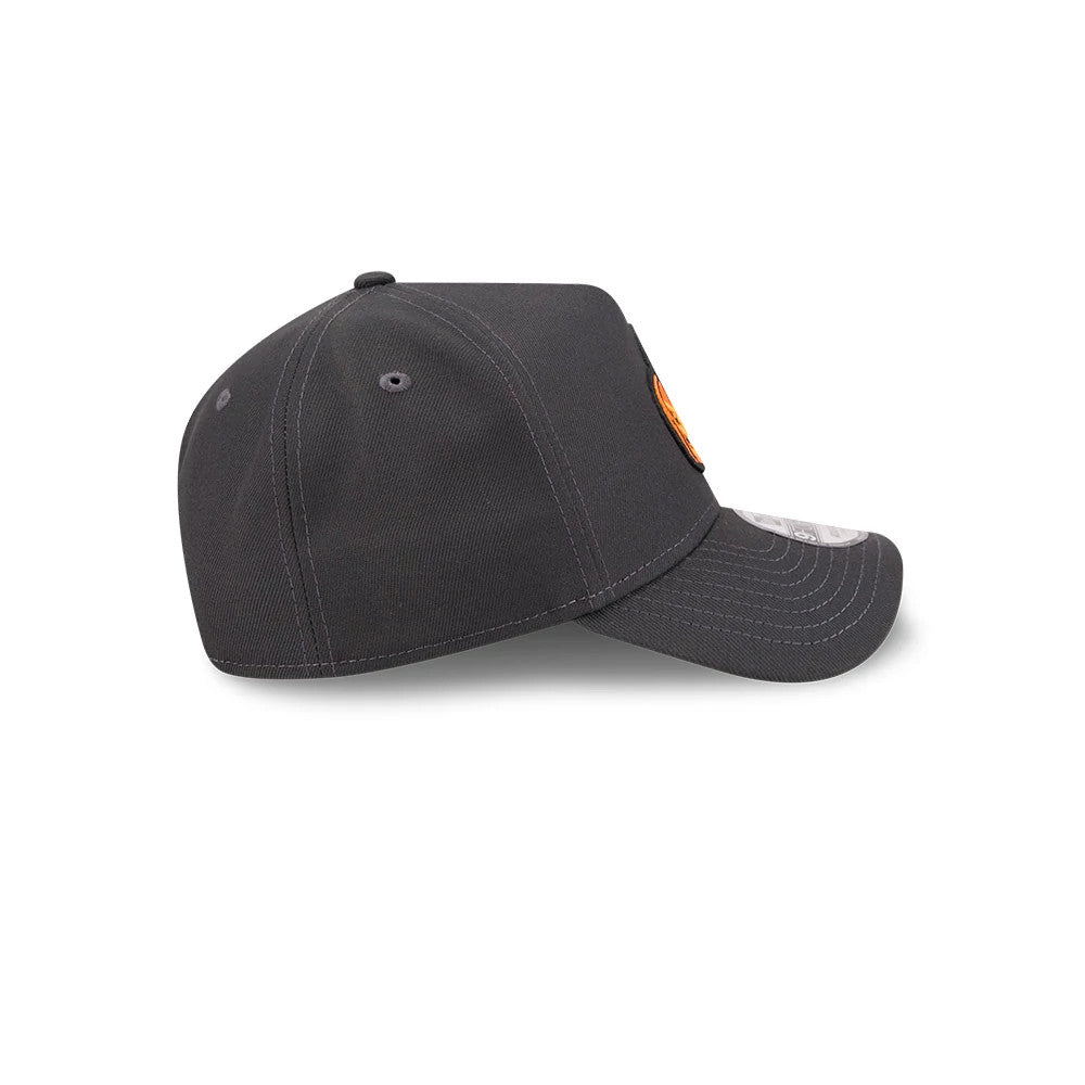 Pictured is this New Era Jack O Lantern 9FORTY A-Frame cap in black. 7