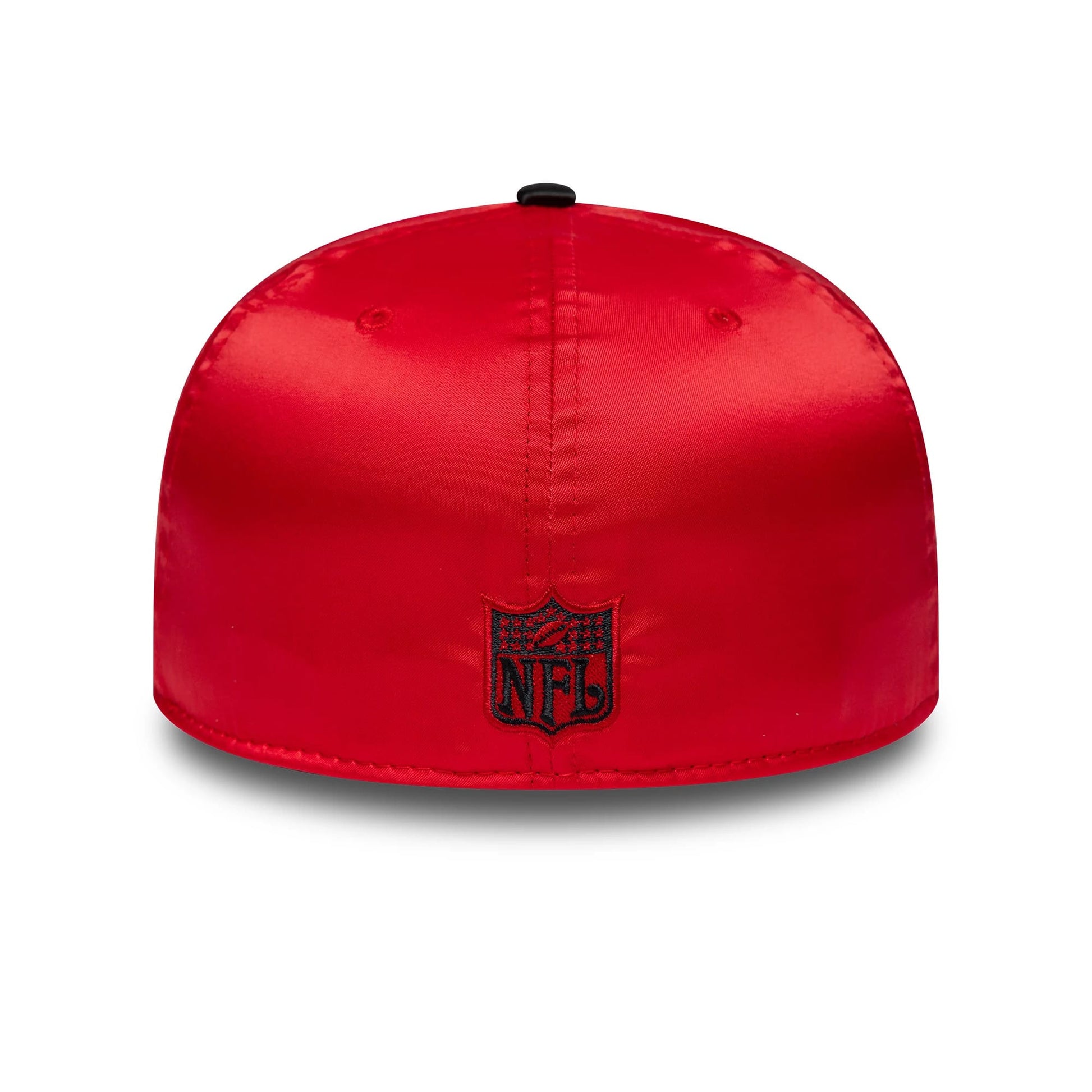 Pictured is this NFL Satin San Francisco 49ers 59FIFTY Fitted cap in red & black. 5