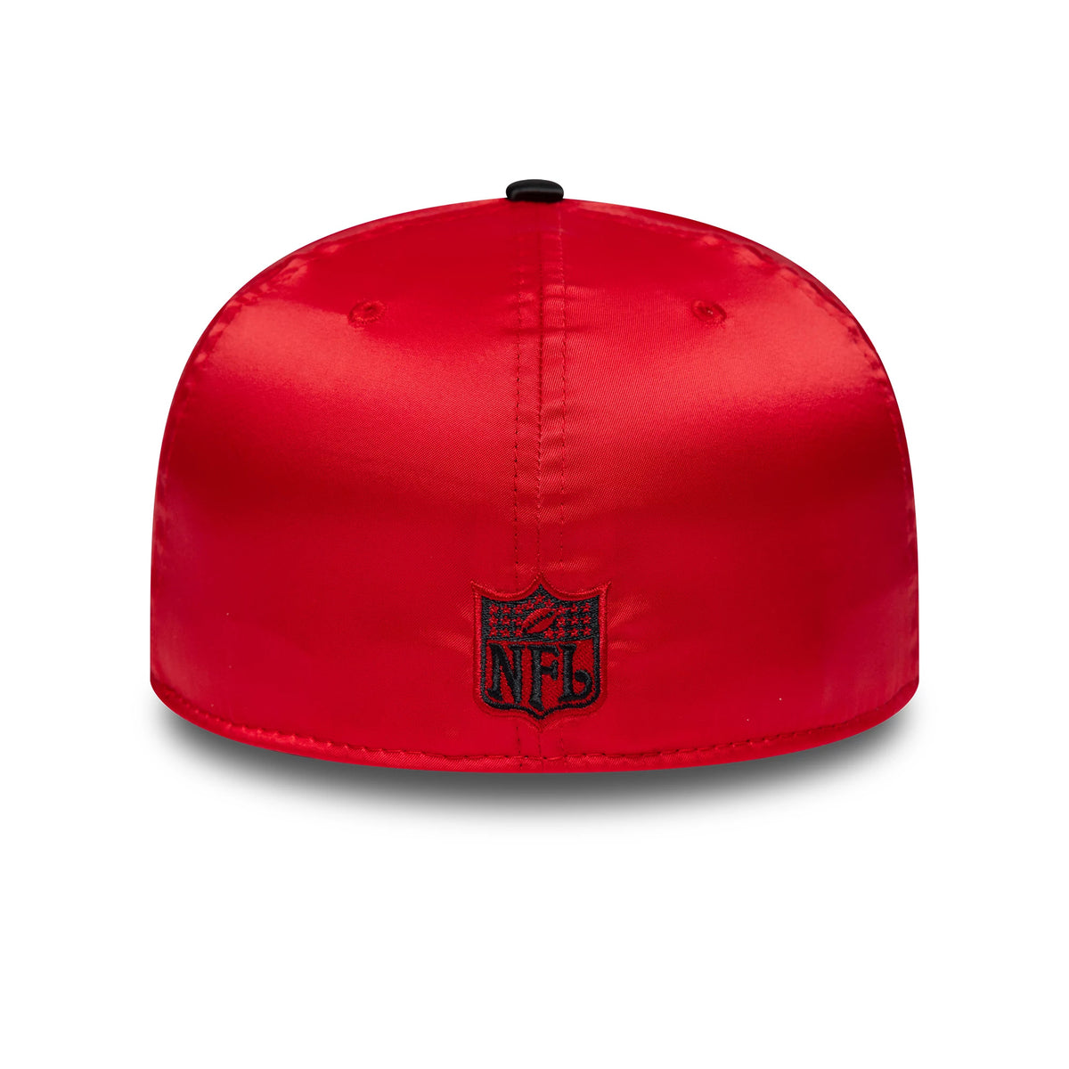 Pictured is this NFL Satin San Francisco 49ers 59FIFTY Fitted cap in red & black. 5