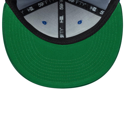 Pictured is this NFL Satin Seattle Seahawks 59FIFTY Fitted cap in blue & green. 2