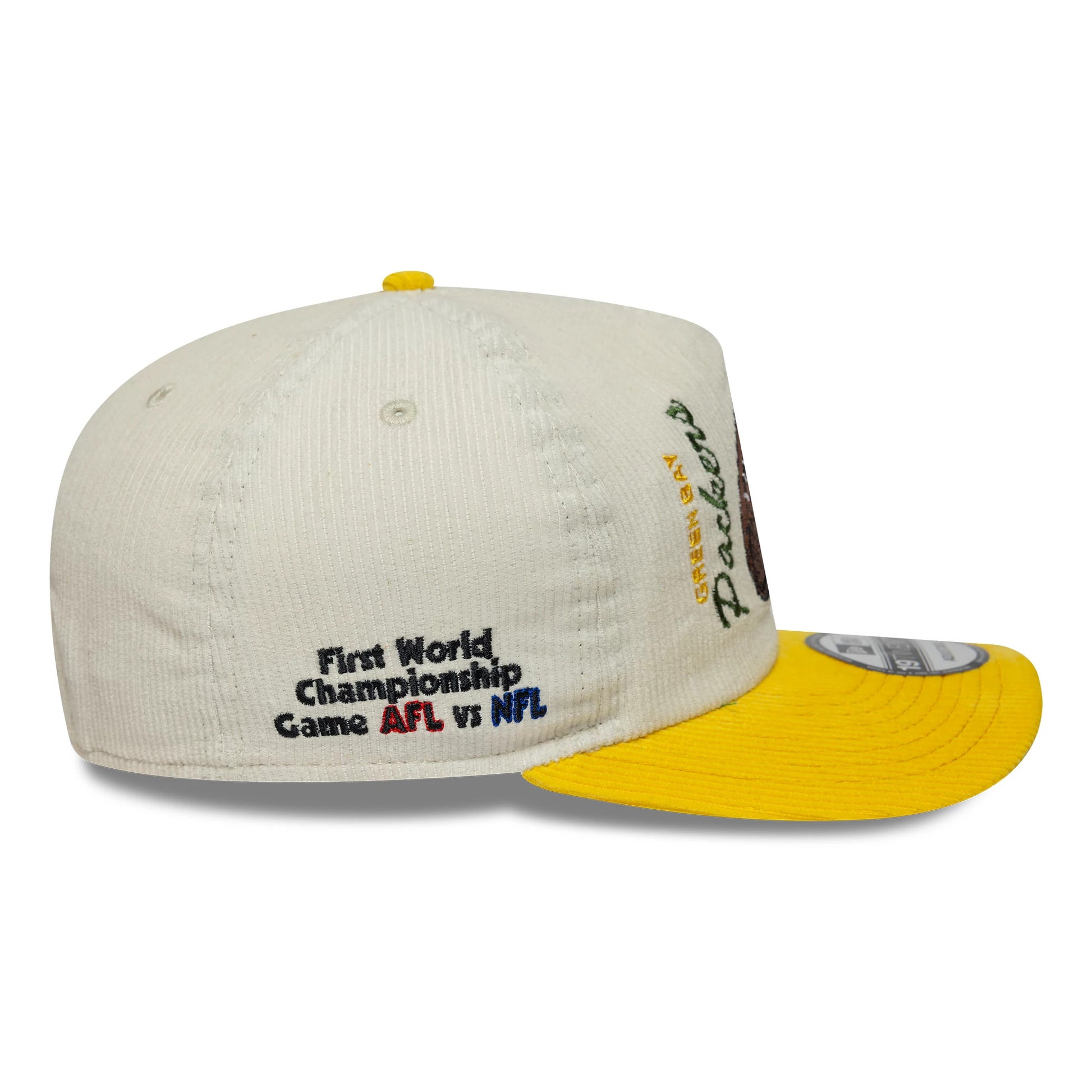Pictured is this NFL Retro Dynasty Green Bay Packers 19TWENTY cap in cream & yellow. 7