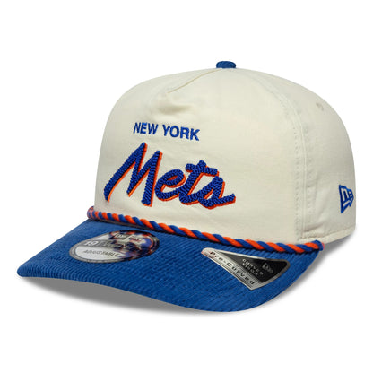Pictured is this MLB Retro Dynasty New York Mets Cord 19TWENTY cap in cream & blue. 1