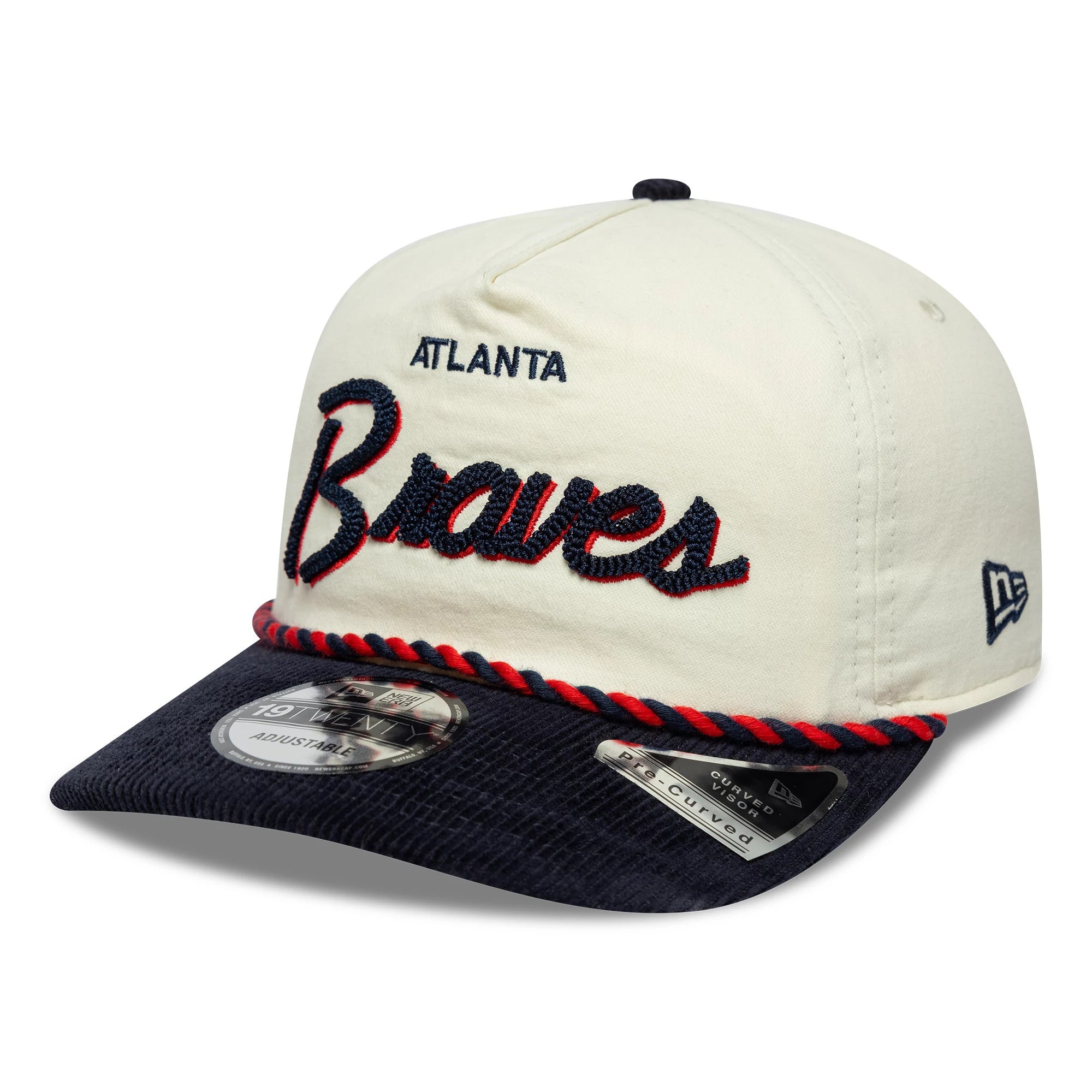 Pictured is this MLB Retro Dynasty Atlanta Braves 19TWENTY cap in cream & navy. 1