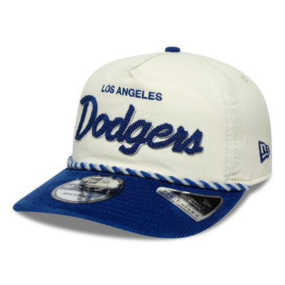 Pictured is this MLB Retro Dynasty LA Dodgers Cord 19TWENTY cap in cream & blue. 1