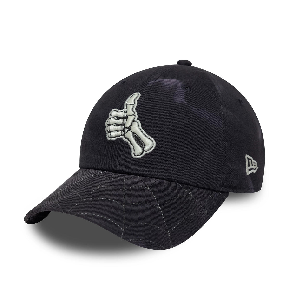 Pictured is this New Era Thumbs Up Skeleton Casual Classic cap in black. 1