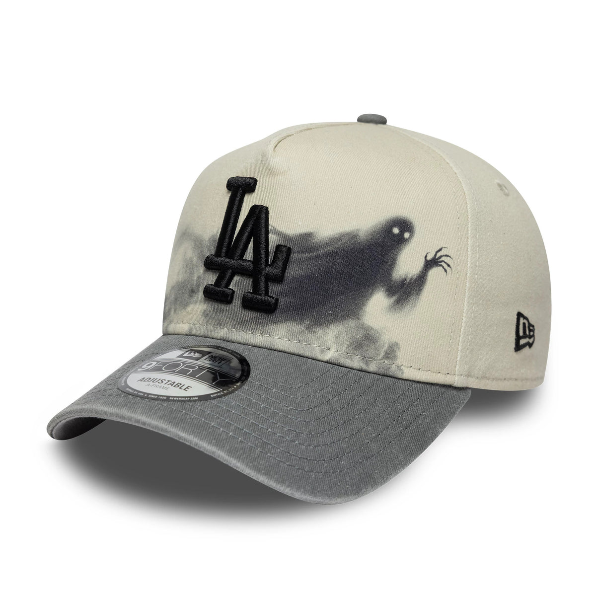 Pictured is this MLB Spectral LA Dodgers 9FORTY A-Frame cap in Cream & Grey. 1