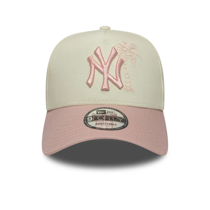 Pictured is this MLB Palm New York Yankees 9FORTY A-Frame cap in white & pink. 2