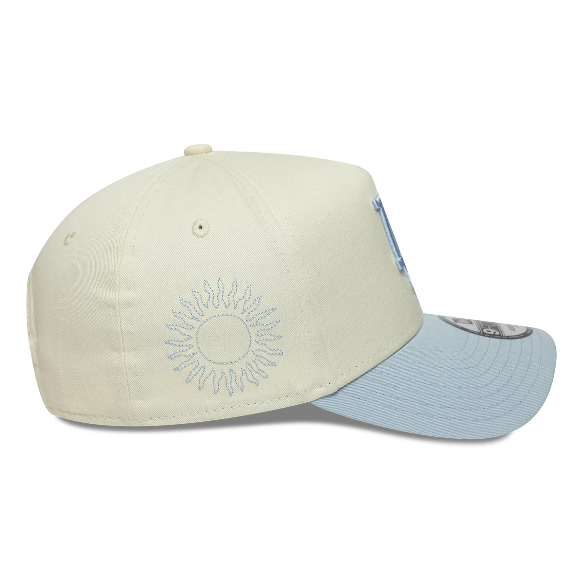Pictured is this MLB Palm LA Dodgers 9FORTY A-Frame cap in white & blue. 6