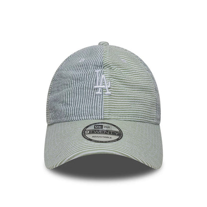 Pictured is this MLB Stripe LA Dodgers 9TWENTY cap in green and blue. 2