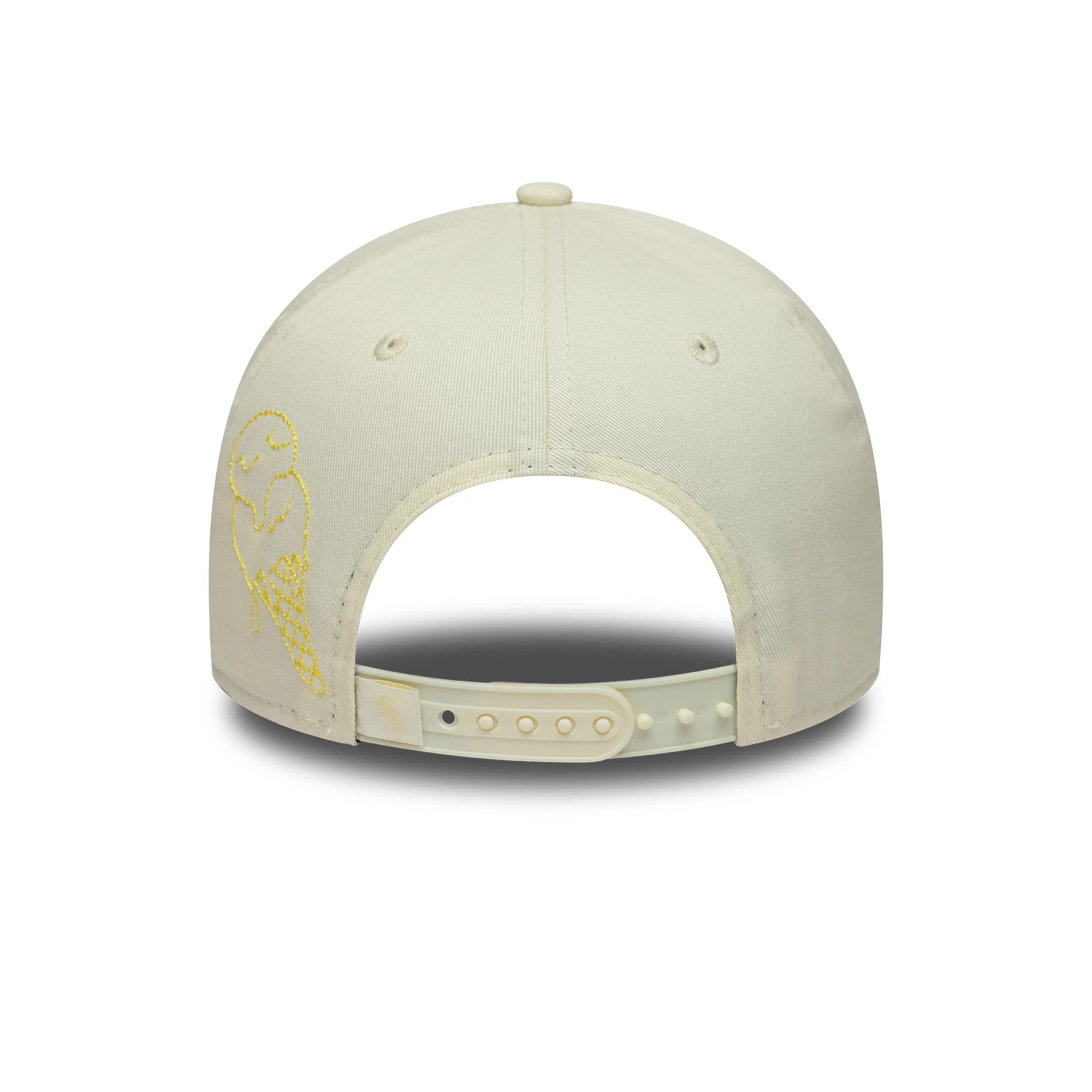 Pictured is this MLB Palm Chicago White Sox 9FORTY A-Frame cap in white & yellow. 4