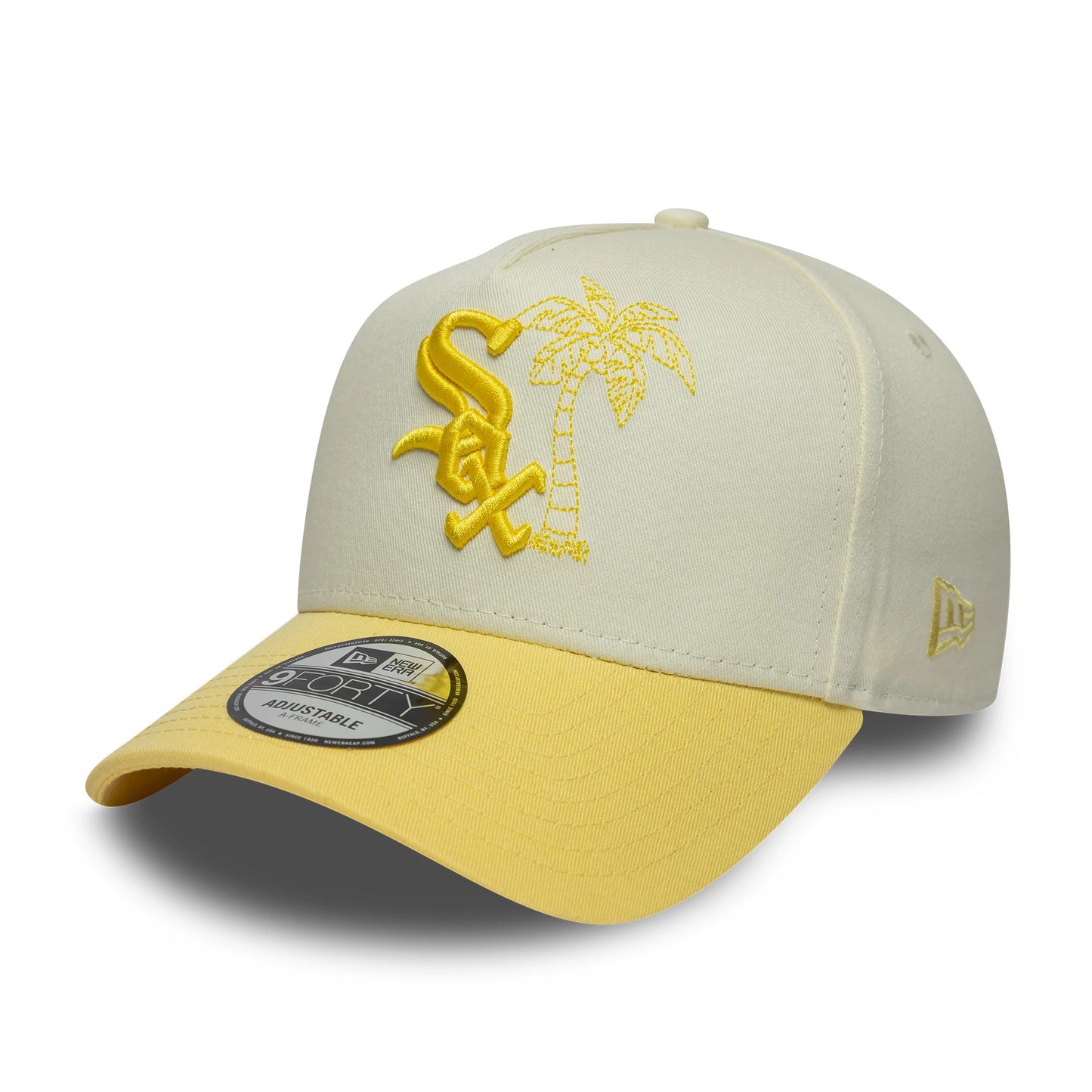 Pictured is this MLB Icon E-Frame Chicago White Sox 9FORTY A-Frame cap in white. 1