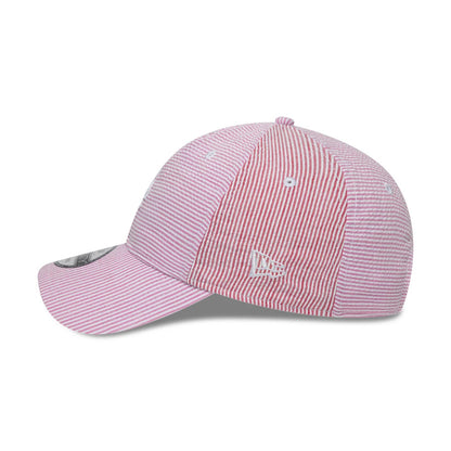 Pictured is this MLB Stripe LA Dodgers 9TWENTY cap in red and pink. 4