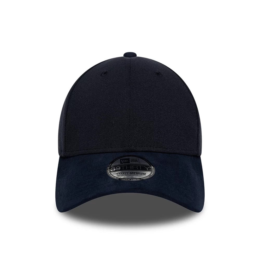 Pictured is this New Era Suede Visor 39THIRTY Stretch Fit cap in navy. 2