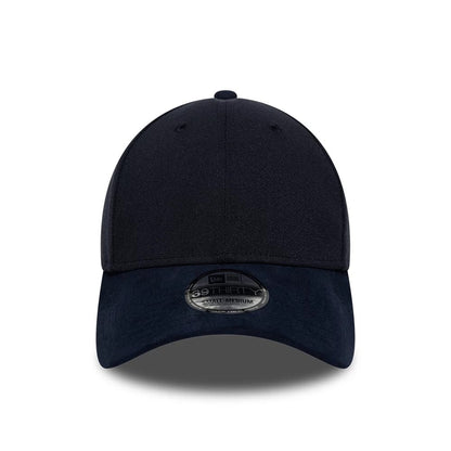 Pictured is this New Era Suede Visor 39THIRTY Stretch Fit cap in navy. 2