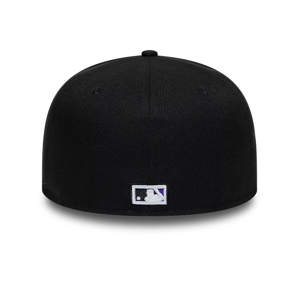 Pictured is this MLB Cooperstown Colorado Rockies 59FIFTY Fitted cap in black. 7