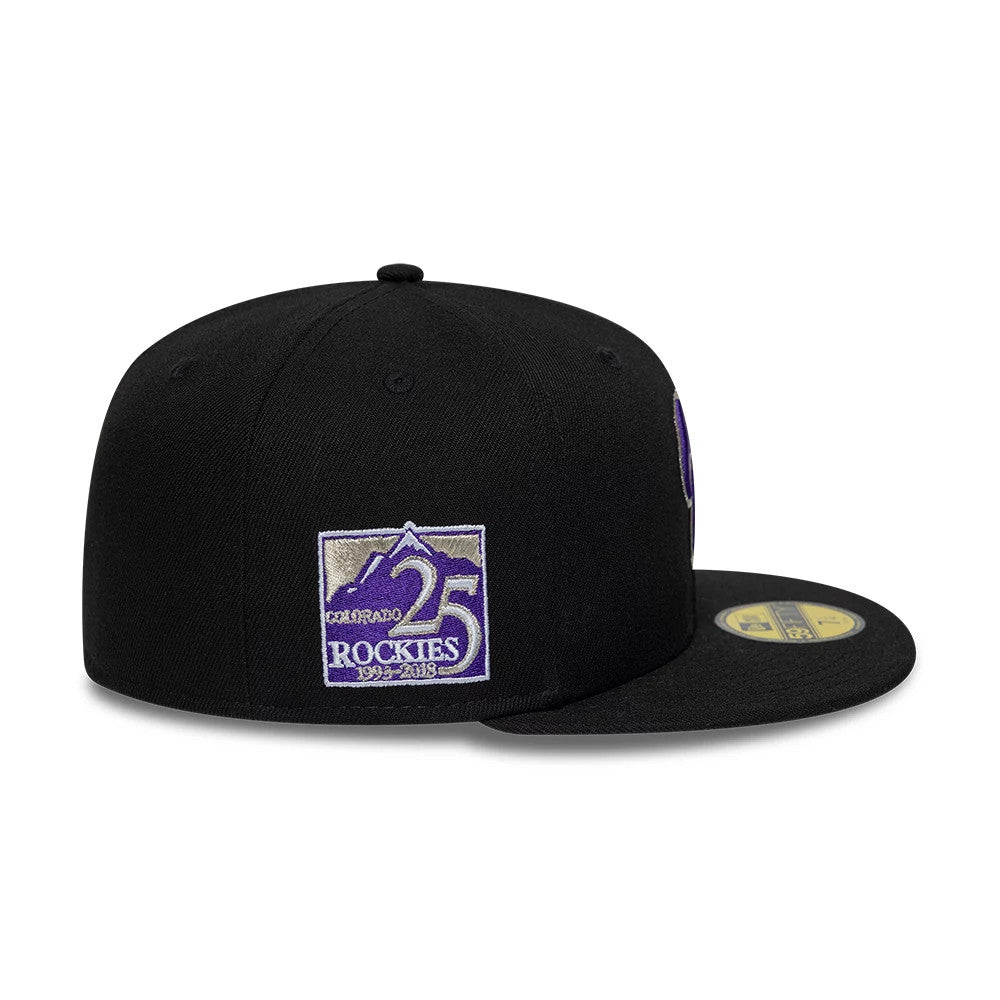 Pictured is this MLB Cooperstown Colorado Rockies 59FIFTY Fitted cap in black. 5
