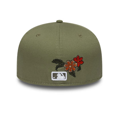 Pictured is this MLB Floral LA Dodgers 59FIFTY Fitted cap in dark green. 4